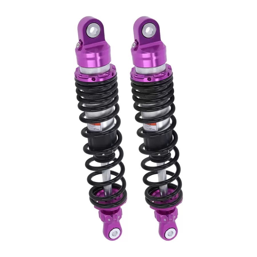 SET: Federbeine mit verstellbarer Zugstufe schwarz 360mm/380mm lila eloxiert