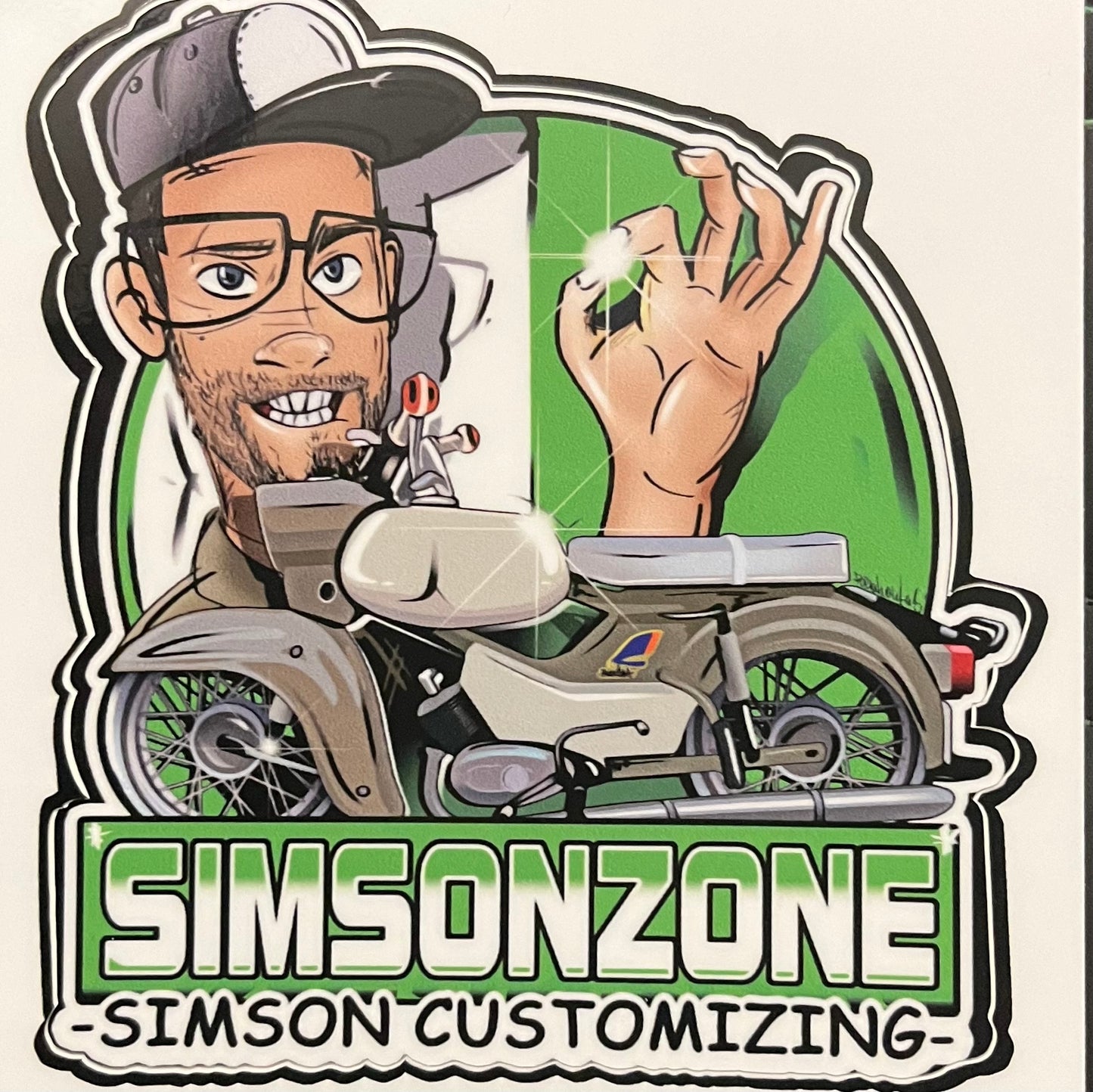 Sticker Aufkleber Simsonzone "Fratze/Habicht"