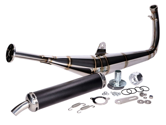 Tuning Auspuffanlage Racing für 60-110ccm goldene Nähte inkl. Endschalldämpfer für Simson S50, S51, S70